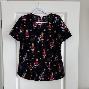 Christmas Grinch Scrub Top